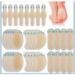 Hydrocolloid Blister Bandages for Feet, PARWART 34 Pcs Variety Pack Waterproof